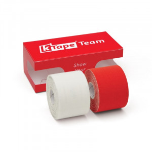 K-Tape White & Sport Red Rolls, Sport Red Box