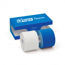 K-Tape Team White & Sport Blue Rolls, Sport Blue Box
